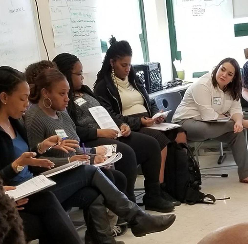 Group of adult students in a classroom