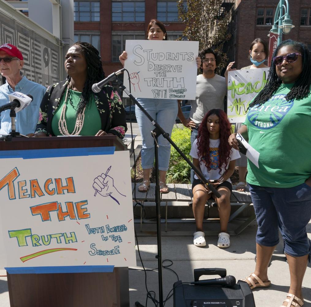 “Teach the Truth” Rally in Milwaukee on June 12, 2021, as part of the National Day of Action organized by the Zinn Education Project and Black Lives Matter at School.