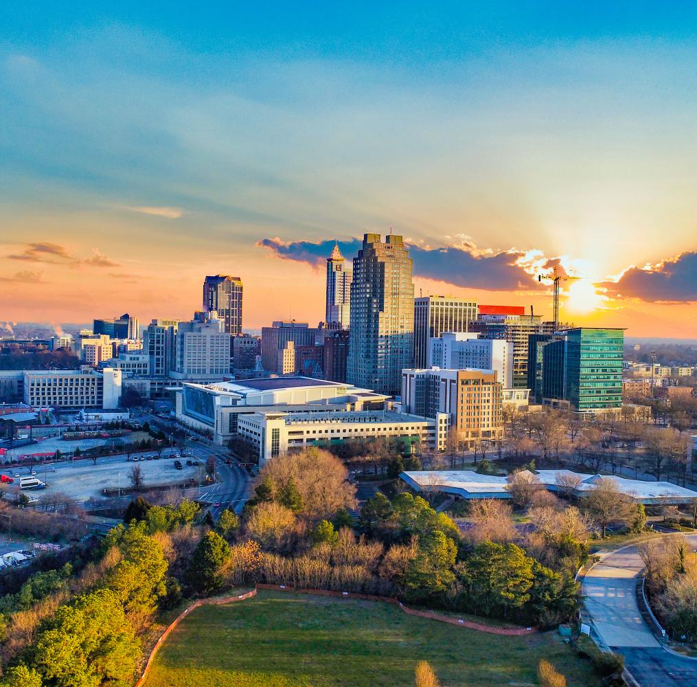 Skyline view of Raleigh, North Carolina