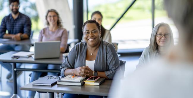 Mature Students Listening in Class