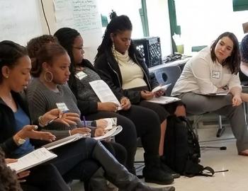 Group of adult students in a classroom